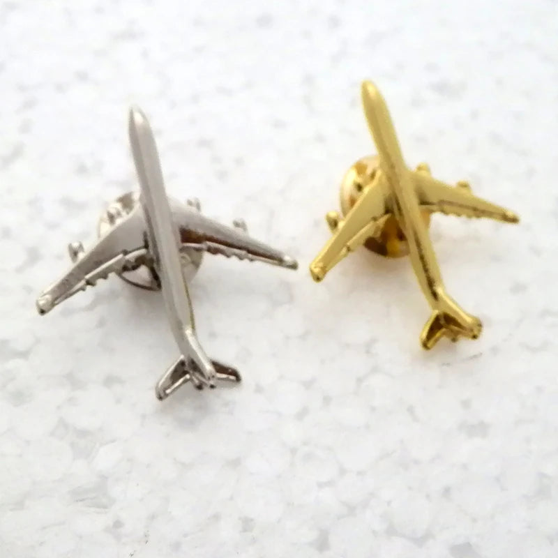 A320 & A340 Boing777 A330 Gold&Silver Airbus Aviation Badge 2.8*3.1Cm, Authentic Pilot Badges Airplane Suits Plane Gilded