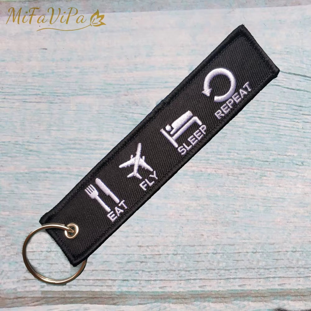 2 PCS  Fashion Trinket Keyring Woven Flight Crew Pilot Gift Aviation Aircraft Key Chain Airbus Plane Pilot Keychains