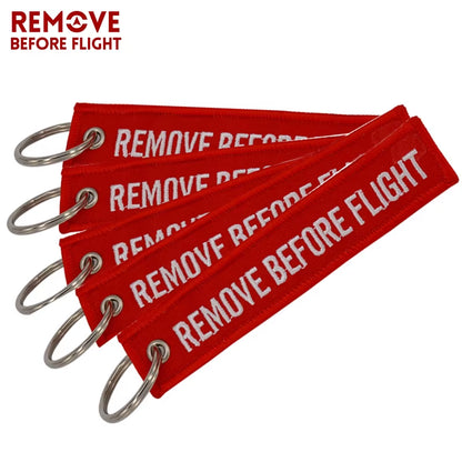 5PCS  Car Key Chain Red Embroidery Aviation Gifts Keyring Key Tag Holder for Motorcycles Keychain Chaveiro