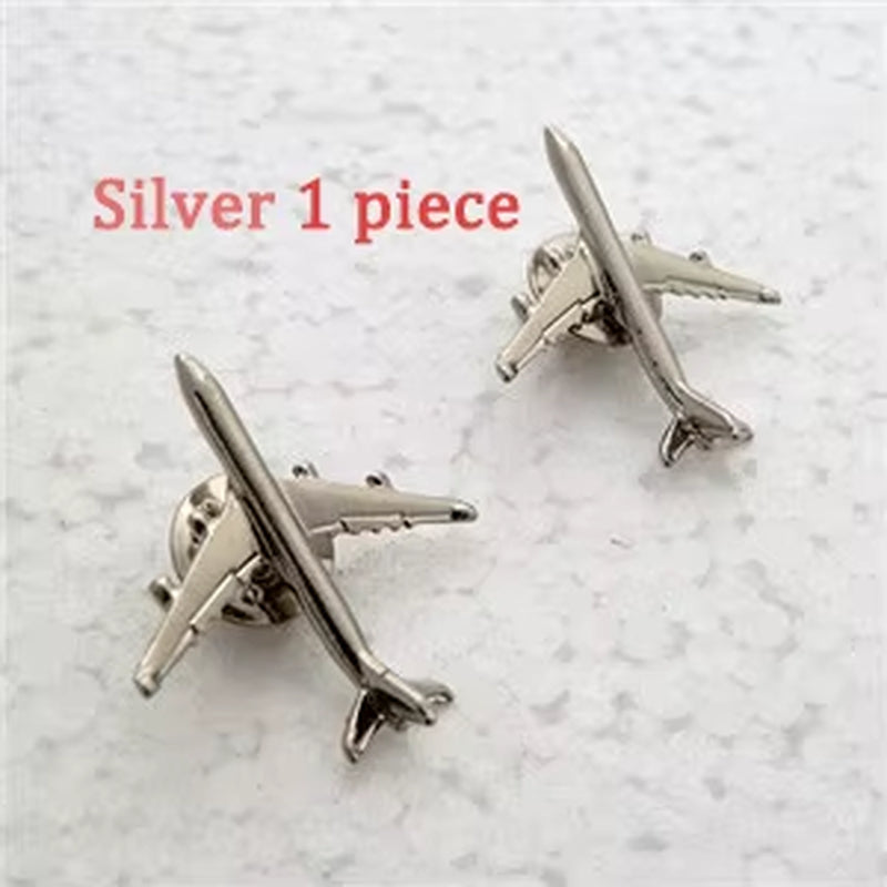 A320 & A340 350Boing777 A330 Gold&Silver Airbus Aviation Badge 2.8*3.1Cm, Authentic Pilot Badges Airplane Suits Plane Gilded