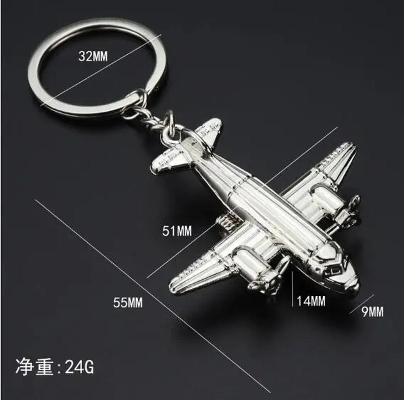 Creative Aircraft Keychain Simulation Aircraft Model Key Chain for Men Pendant Aviation Enterprise and Creative Gift Keyring