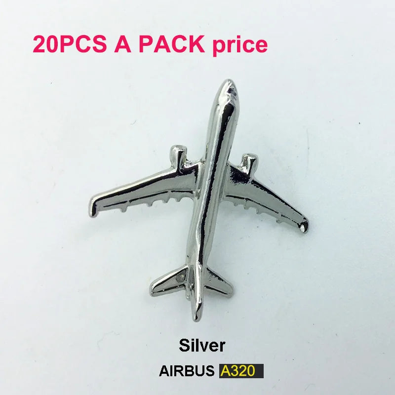 A320 & A340 Boing777 A330 Gold&Silver Airbus Aviation Badge 2.8*3.1Cm, Authentic Pilot Badges Airplane Suits Plane Gilded