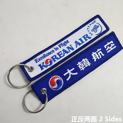 1 PC Blue Key Chain for KLM American Airlines Qatar Airplane Keychain Emirates Flight Crew Pilot Aviation Sleutelhanger