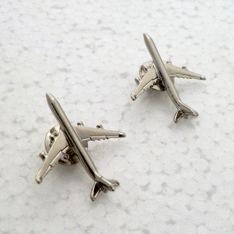 A320 & A340 Boing777 A330 Gold&Silver Airbus Aviation Badge 2.8*3.1Cm, Authentic Pilot Badges Airplane Suits Plane Gilded