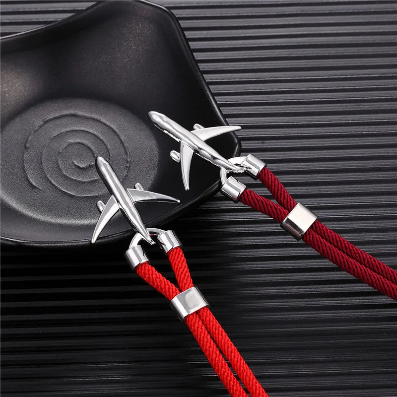 Airport Fashion Men Women Airplane Anchor Bracelets Charm Rope Chain Paracord Aviation Life Jewelry Pulseras Hombres