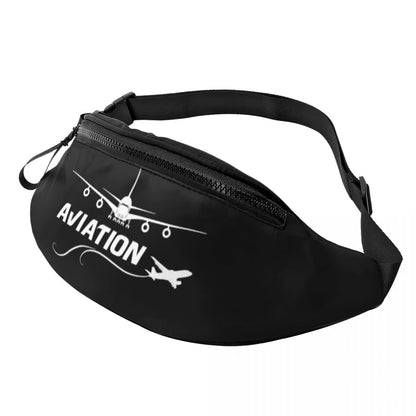 Airbus Fighter Pilot Fanny Pack for Women Men Cool Aviation Airplane Crossbody Waist Bag Traveling Phone Money Pouch