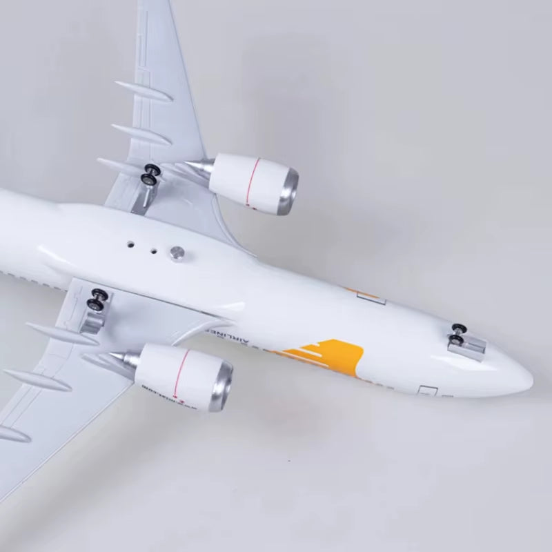 47CM Model B737 Airways Mongolian Model Toy Plane Resin Diecast Airplanes Model Airplane with LED Light for Aviation Enthusiast