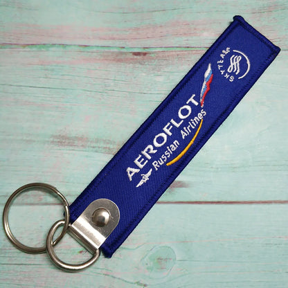 1 PC Blue Key Chain for KLM American Airlines Qatar Airplane Keychain Emirates Flight Crew Pilot Aviation Sleutelhanger