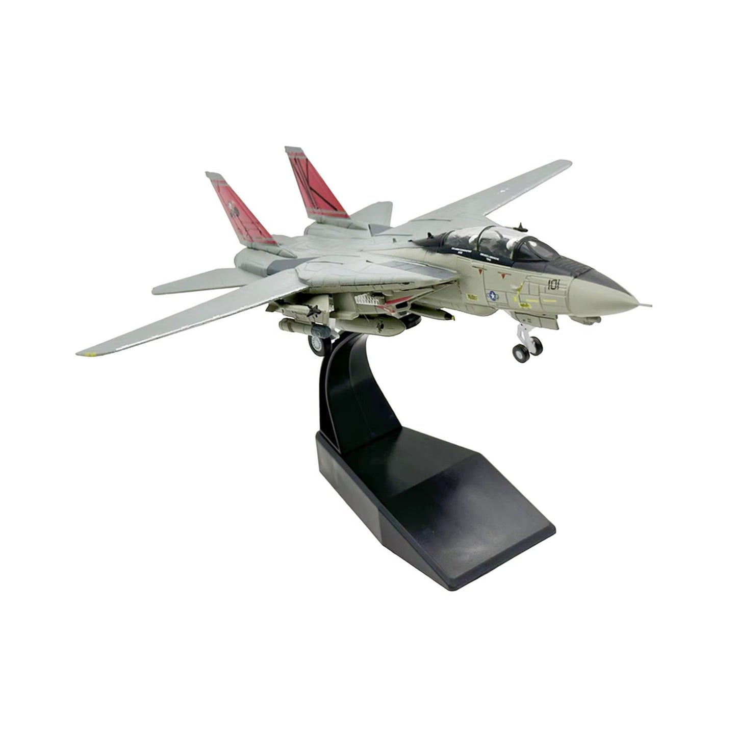 Diecast Model Adults Gifts 1/100 Scale F 14 Aircraft Airplane Display Fighter for Home Office Shelf Cafes Aviation Commemorate