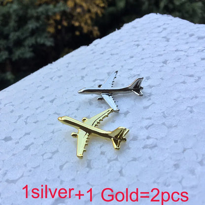 A320 & A340 Boing777 A330 Gold&Silver Airbus Aviation Badge 2.8*3.1Cm, Authentic Pilot Badges Airplane Suits Plane Gilded
