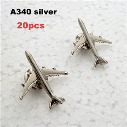 A320 & A340 Boing777 A330 Gold&Silver Airbus Aviation Badge 2.8*3.1Cm, Authentic Pilot Badges Airplane Suits Plane Gilded