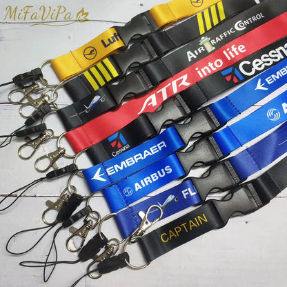 Polyester Aviation Lanyards Boeing Neck Strap Chaveiro Key Chain Boeing Llavero Lanyard Keychain for ID Card Pilot Gift