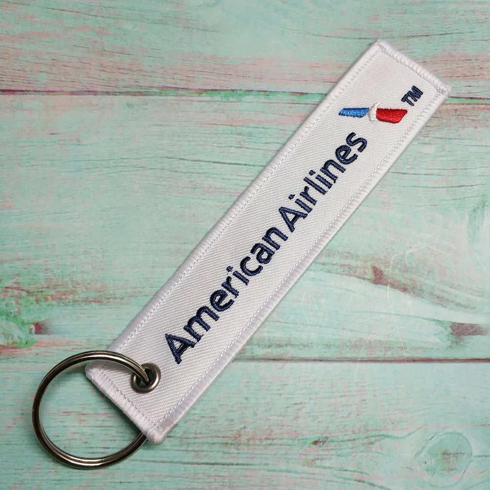 1 PC Blue Key Chain for KLM American Airlines Qatar Airplane Keychain Emirates Flight Crew Pilot Aviation Sleutelhanger
