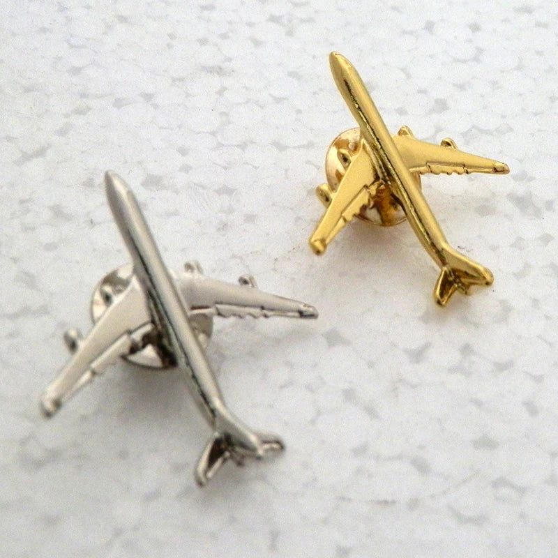 A320 & A340 Boing777 A330 Gold&Silver Airbus Aviation Badge 2.8*3.1Cm, Authentic Pilot Badges Airplane Suits Plane Gilded