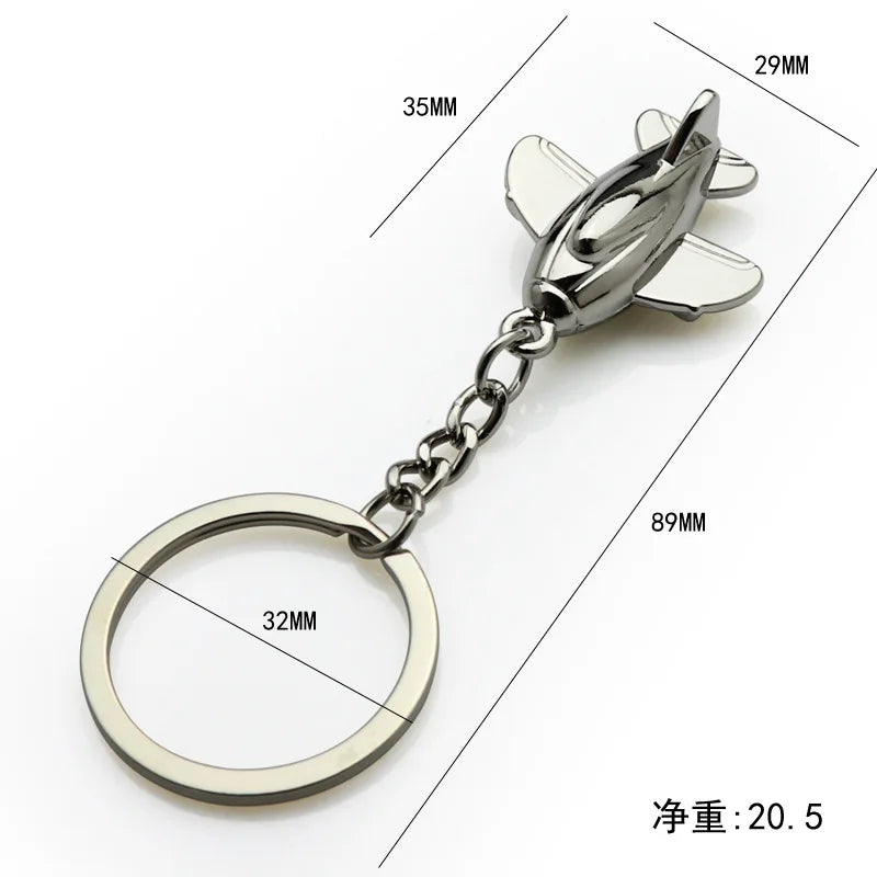 Creative Aircraft Keychain Simulation Aircraft Model Key Chain for Men Pendant Aviation Enterprise and Creative Gift Keyring