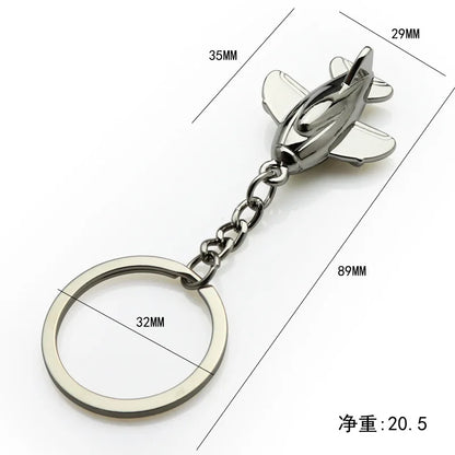 Creative Aircraft Keychain Simulation Aircraft Model Key Chain for Men Pendant Aviation Enterprise and Creative Gift Keyring