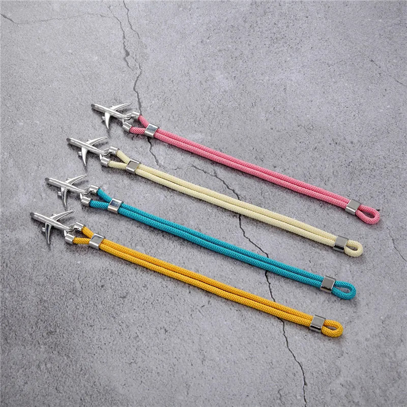 Airport Fashion Men Women Airplane Anchor Bracelets Charm Rope Chain Paracord Aviation Life Jewelry Pulseras Hombres