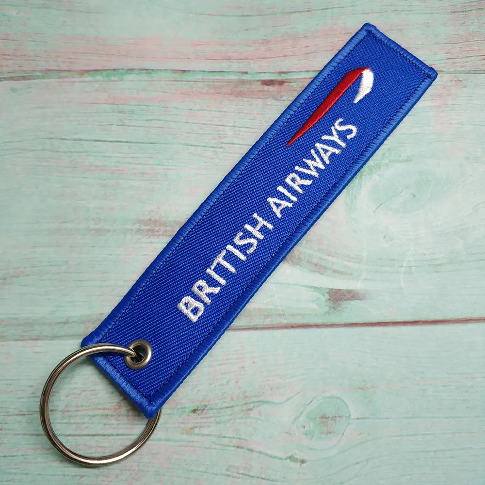 1 PC Blue Key Chain for KLM American Airlines Qatar Airplane Keychain Emirates Flight Crew Pilot Aviation Sleutelhanger