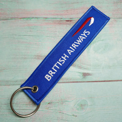 1 PC Blue Key Chain for KLM American Airlines Qatar Airplane Keychain Emirates Flight Crew Pilot Aviation Sleutelhanger