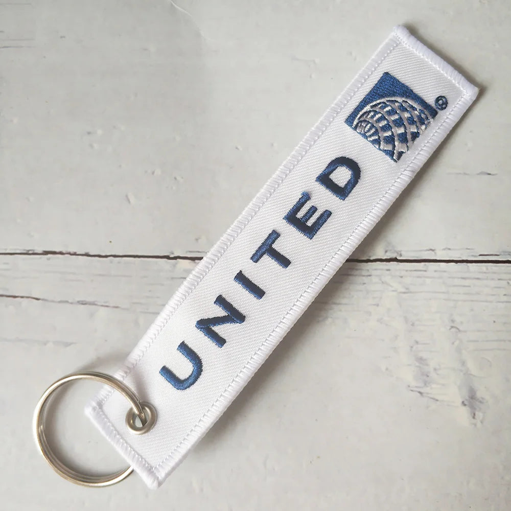 1 PC Blue Key Chain for KLM American Airlines Qatar Airplane Keychain Emirates Flight Crew Pilot Aviation Sleutelhanger